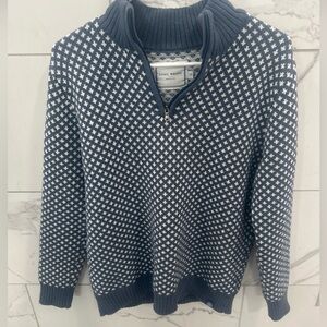 Long Wharf Navy and White Men's Sweater Size Small
